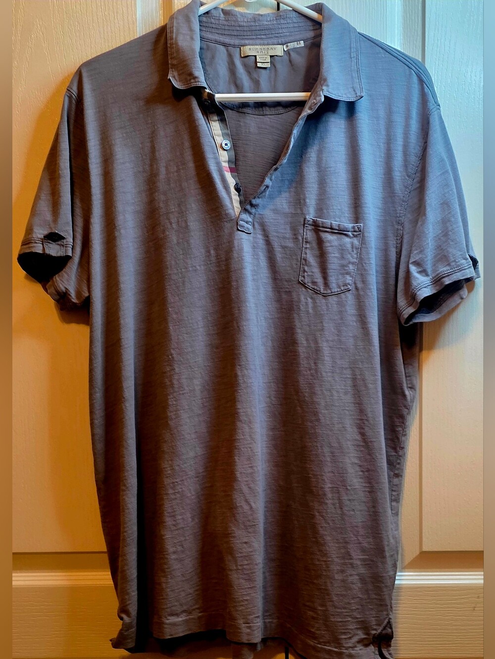 Burberry Brit Men's XL Slate Gray Short-Sleeve Polo